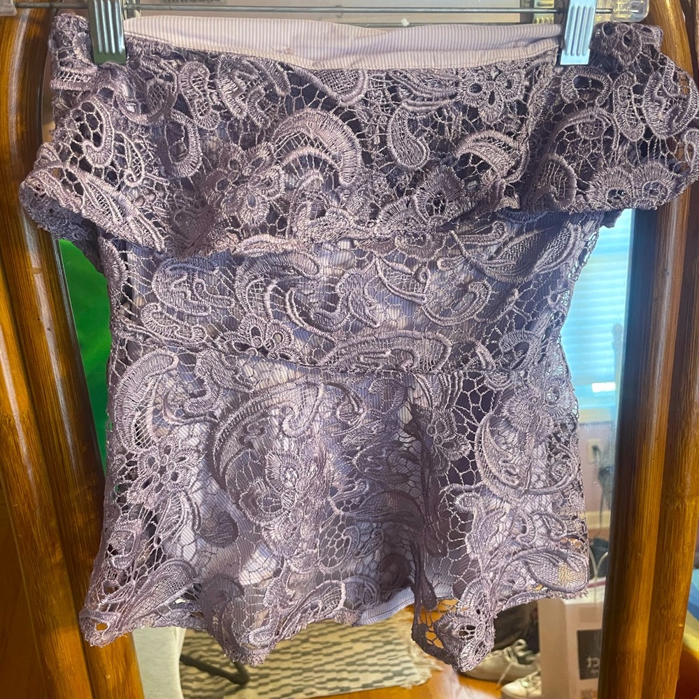 Daniela Corte Strapless lace shirt